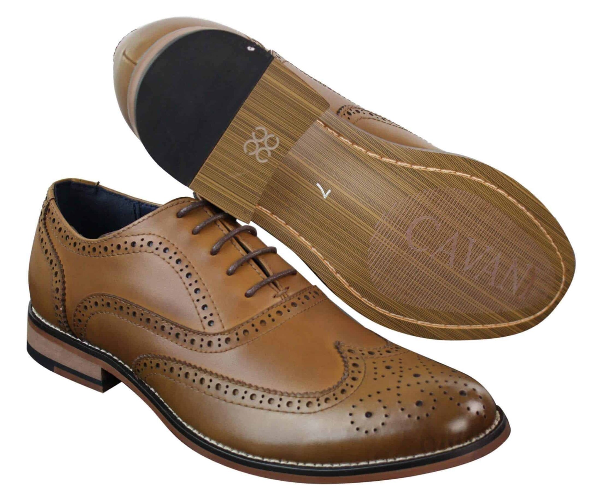 Ανδρικά δερμάτινα ρετρό vintage παπούτσια Gatsby Brouges Smart Designer με κορδόνια