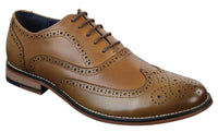 Ανδρικά δερμάτινα ρετρό vintage παπούτσια Gatsby Brouges Smart Designer με κορδόνια