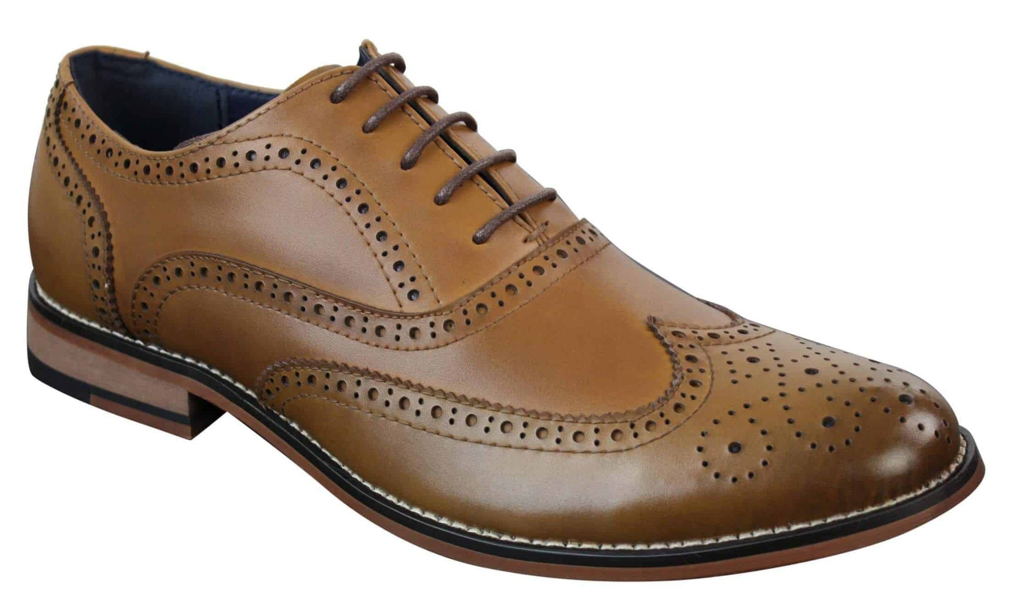 Ανδρικά δερμάτινα ρετρό vintage παπούτσια Gatsby Brouges Smart Designer με κορδόνια