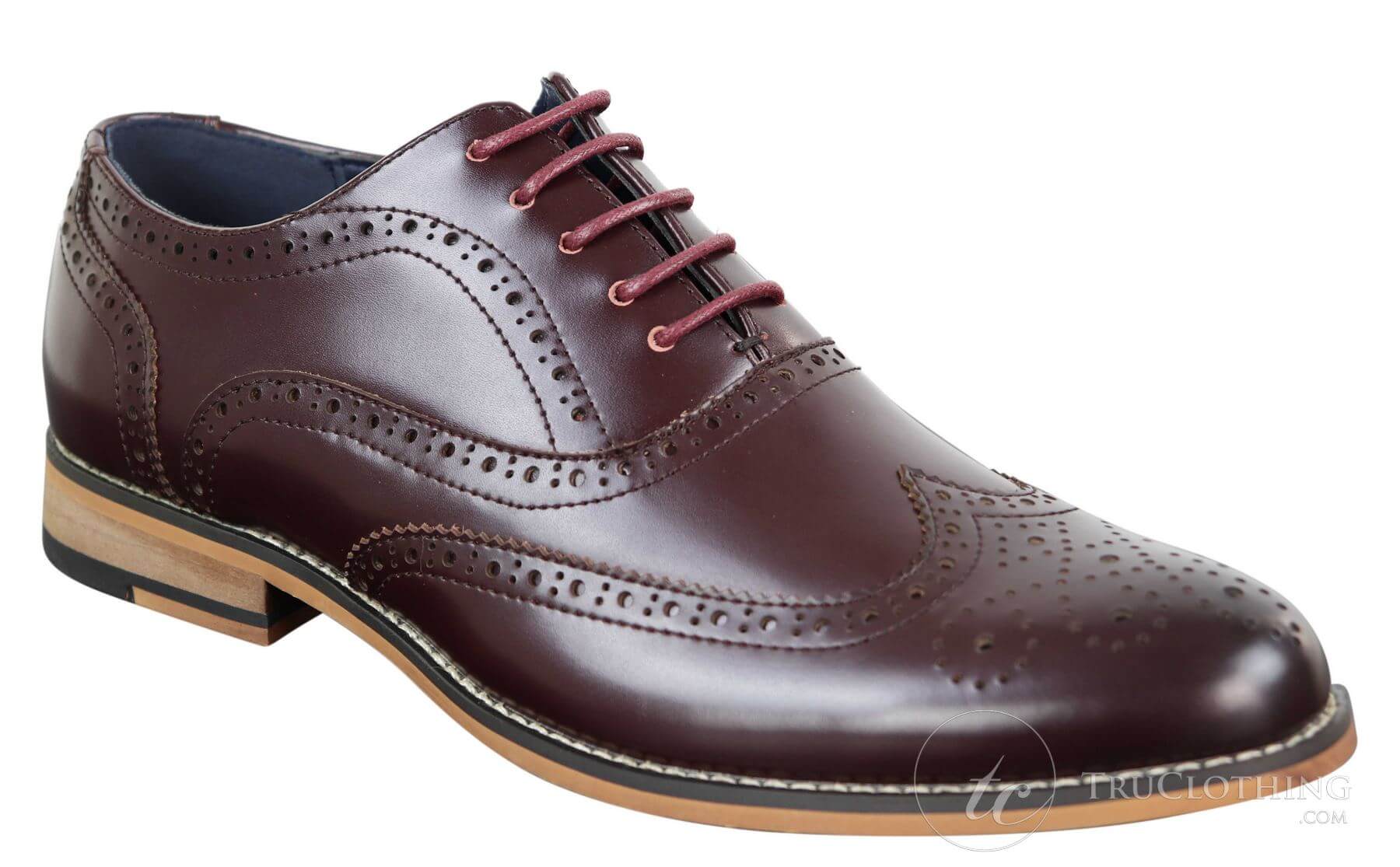 Ανδρικά δερμάτινα ρετρό vintage παπούτσια Gatsby Brouges Smart Designer με κορδόνια