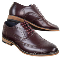 Ανδρικά δερμάτινα ρετρό vintage παπούτσια Gatsby Brouges Smart Designer με κορδόνια