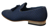 Ανδρικά Παπούτσια Οδήγησης Slip On Tasle Smart Casual Retro Navy Blue Black Δερμάτινη Επένδυση