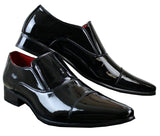 Ανδρικά Έξυπνα Επίσημα Slip-On Λευκά Λαμπερά Λουστρίνι Παπούτσια με Δερμάτινη Επένδυση Ιταλικά