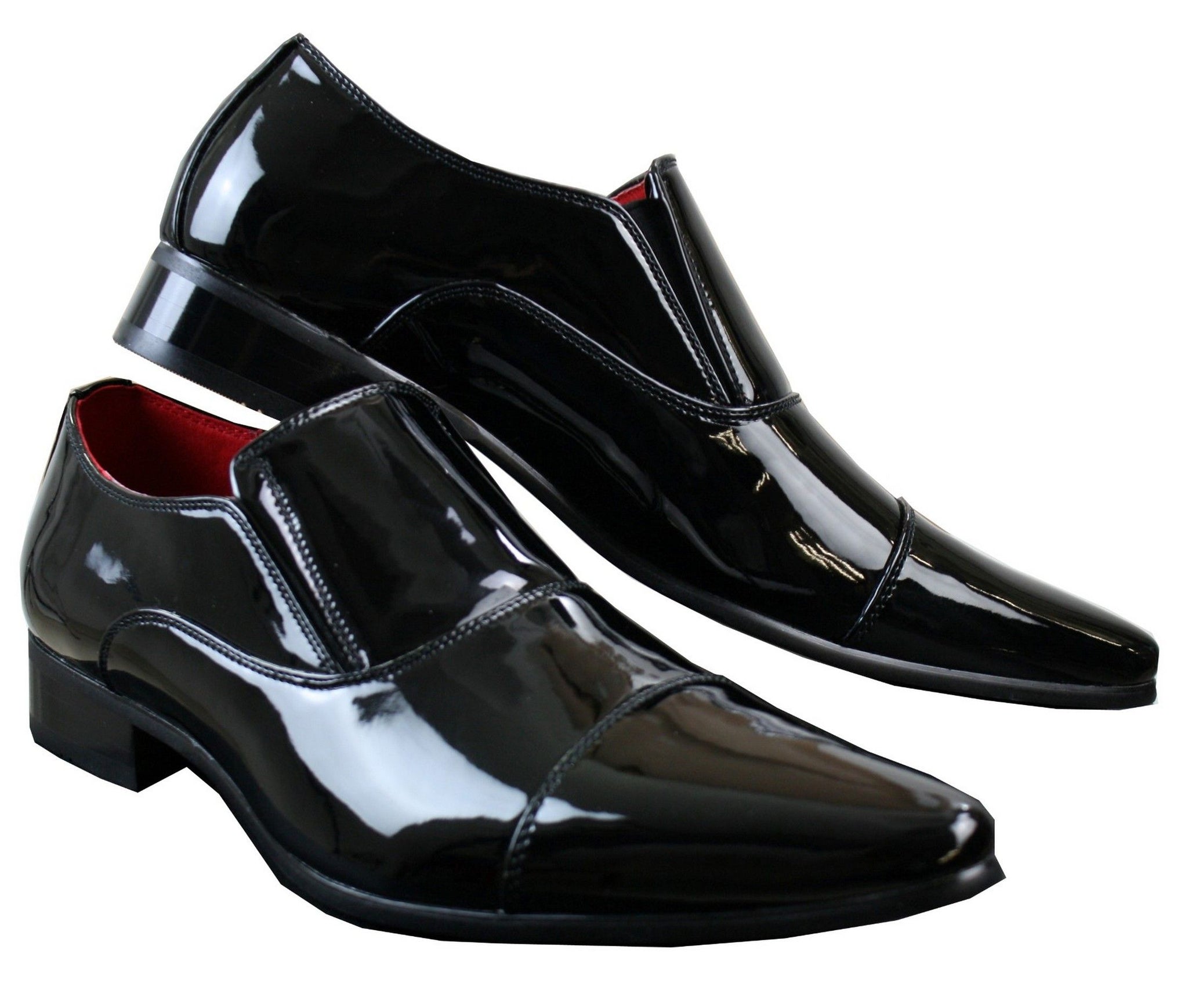 Ανδρικά Έξυπνα Επίσημα Slip-On Λευκά Λαμπερά Λουστρίνι Παπούτσια με Δερμάτινη Επένδυση Ιταλικά