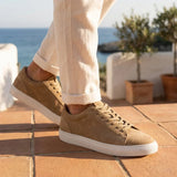 Ανδρικά Casual Sneakers από Σουέτ σε Γκρι απόχρωση Stone Grey με Δερμάτινα Κορδόνια