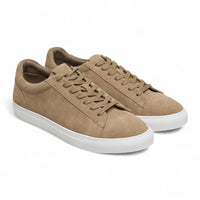 Ανδρικά Casual Sneakers από Σουέτ σε Γκρι απόχρωση Stone Grey με Δερμάτινα Κορδόνια