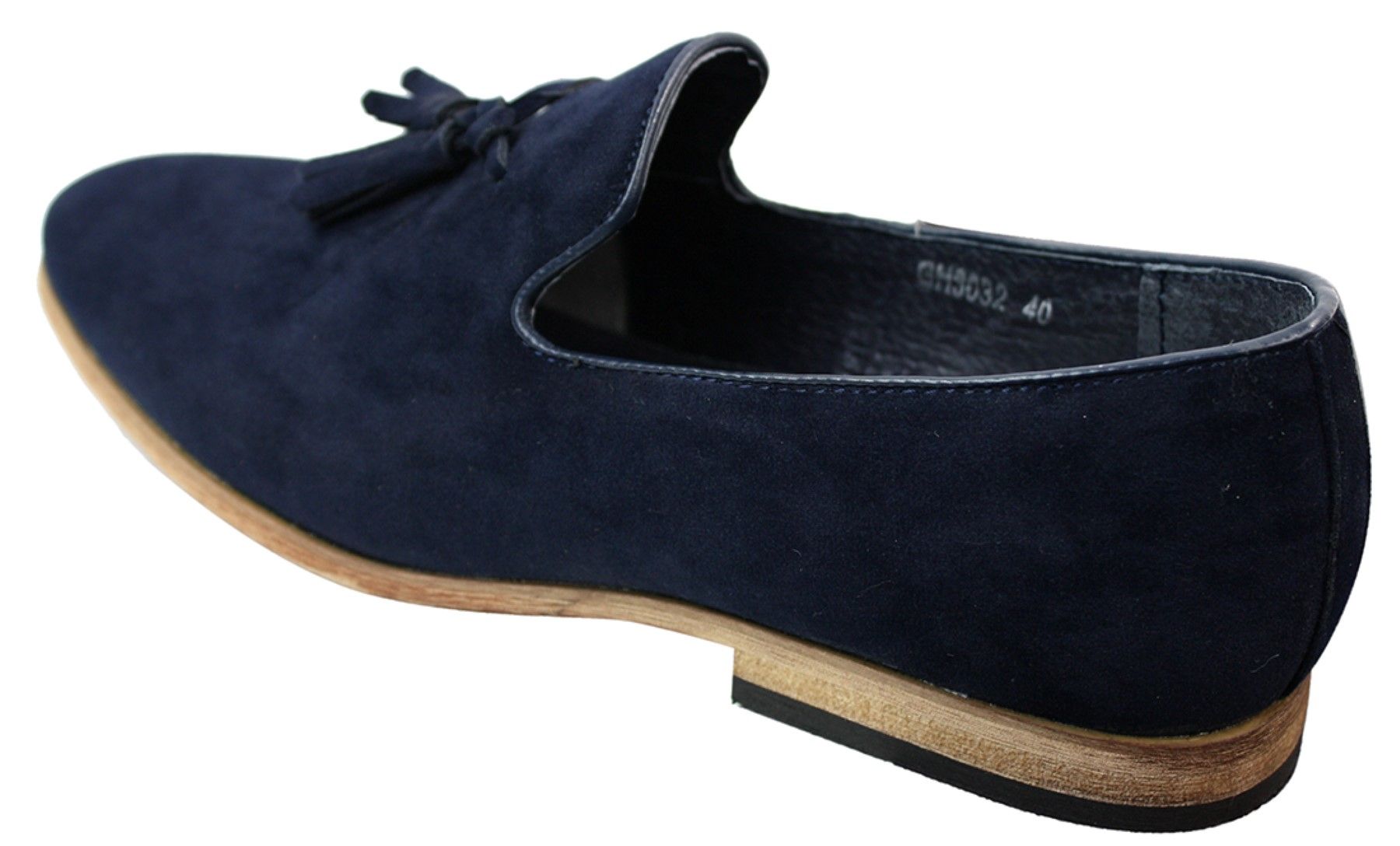 Ανδρικά σουέτ μοκασίνια οδήγηση slip-on με σχέδιο φούντας από δέρμα σε μαύρο χρώμα, άνεση