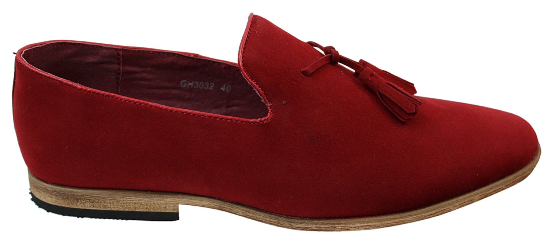Ανδρικά σουέτ μοκασίνια οδήγηση slip-on με σχέδιο φούντας από δέρμα σε μαύρο χρώμα, άνεση