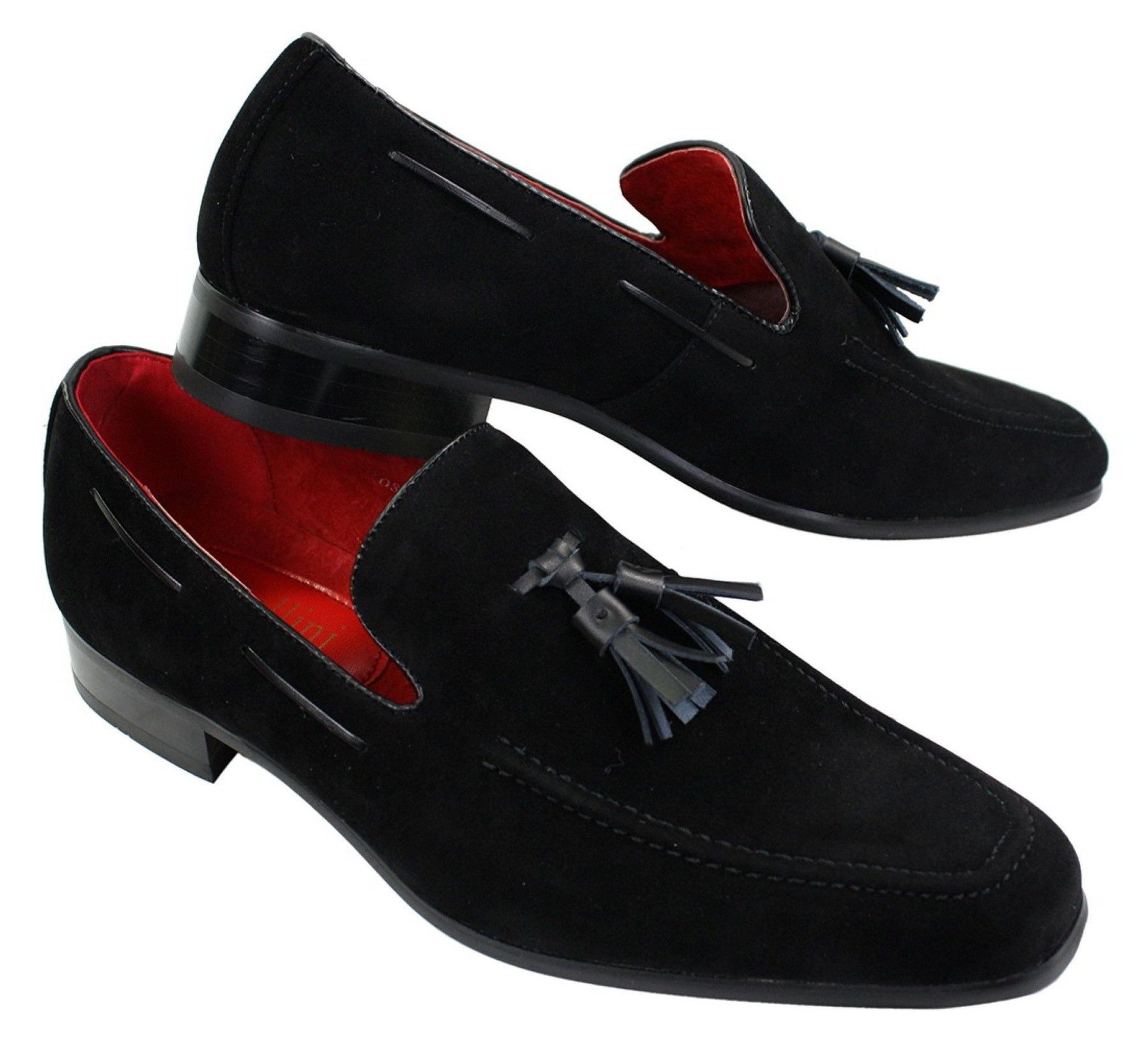 Ανδρικά σουέτ μοκασίνια με slip-on σχέδιο φούντας από δέρμα, smart casual