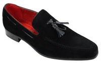 Ανδρικά σουέτ μοκασίνια με slip-on σχέδιο φούντας από δέρμα, smart casual
