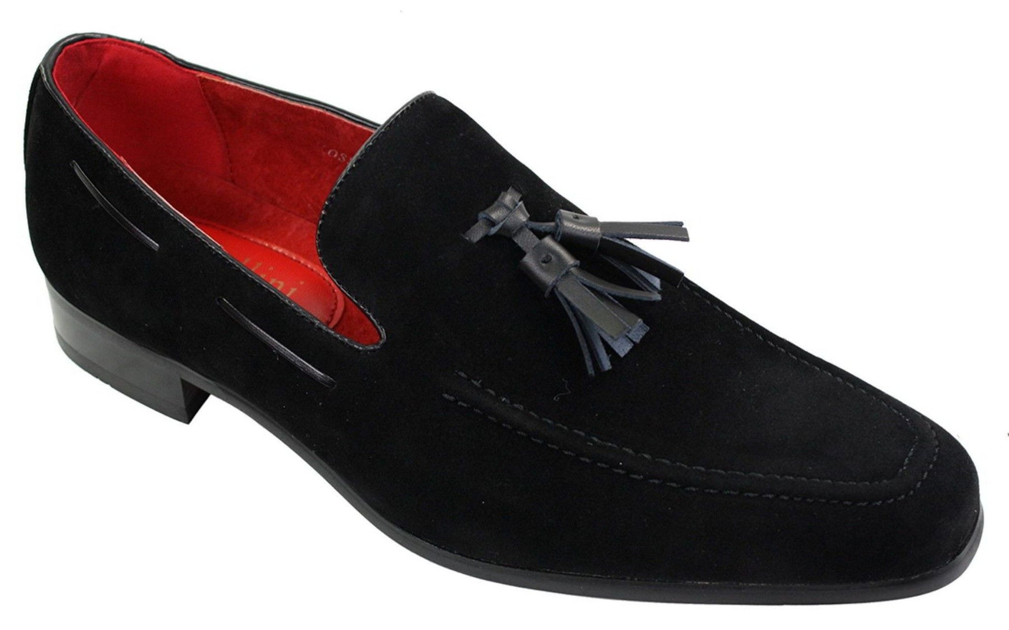 Ανδρικά σουέτ μοκασίνια με slip-on σχέδιο φούντας από δέρμα, smart casual