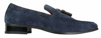 Ανδρικά σουέτ μοκασίνια με slip-on σχέδιο φούντας από δέρμα, smart casual