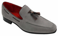 Ανδρικά σουέτ μοκασίνια με slip-on σχέδιο φούντας από δέρμα, smart casual