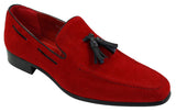 Ανδρικά σουέτ μοκασίνια με slip-on σχέδιο φούντας από δέρμα, smart casual