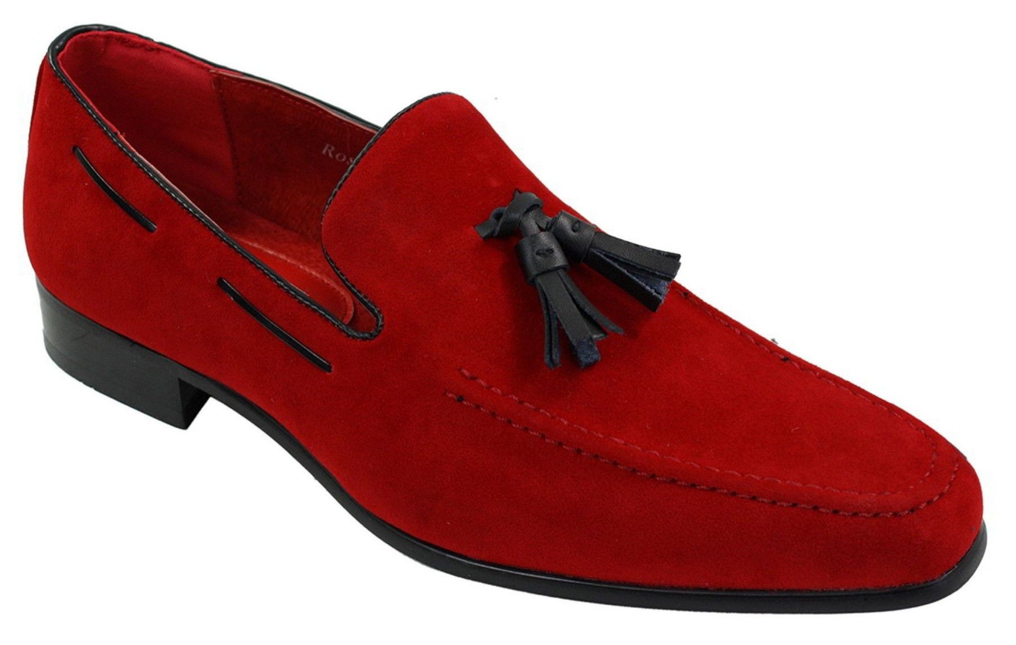 Ανδρικά σουέτ μοκασίνια με slip-on σχέδιο φούντας από δέρμα, smart casual