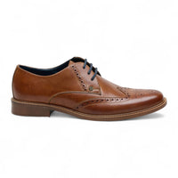 Ανδρικά Δερμάτινα Παπούτσια Oxford Brogue με Καφέ Σχέδιο