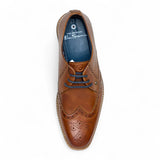 Ανδρικά Δερμάτινα Παπούτσια Oxford Brogue με Καφέ Σχέδιο