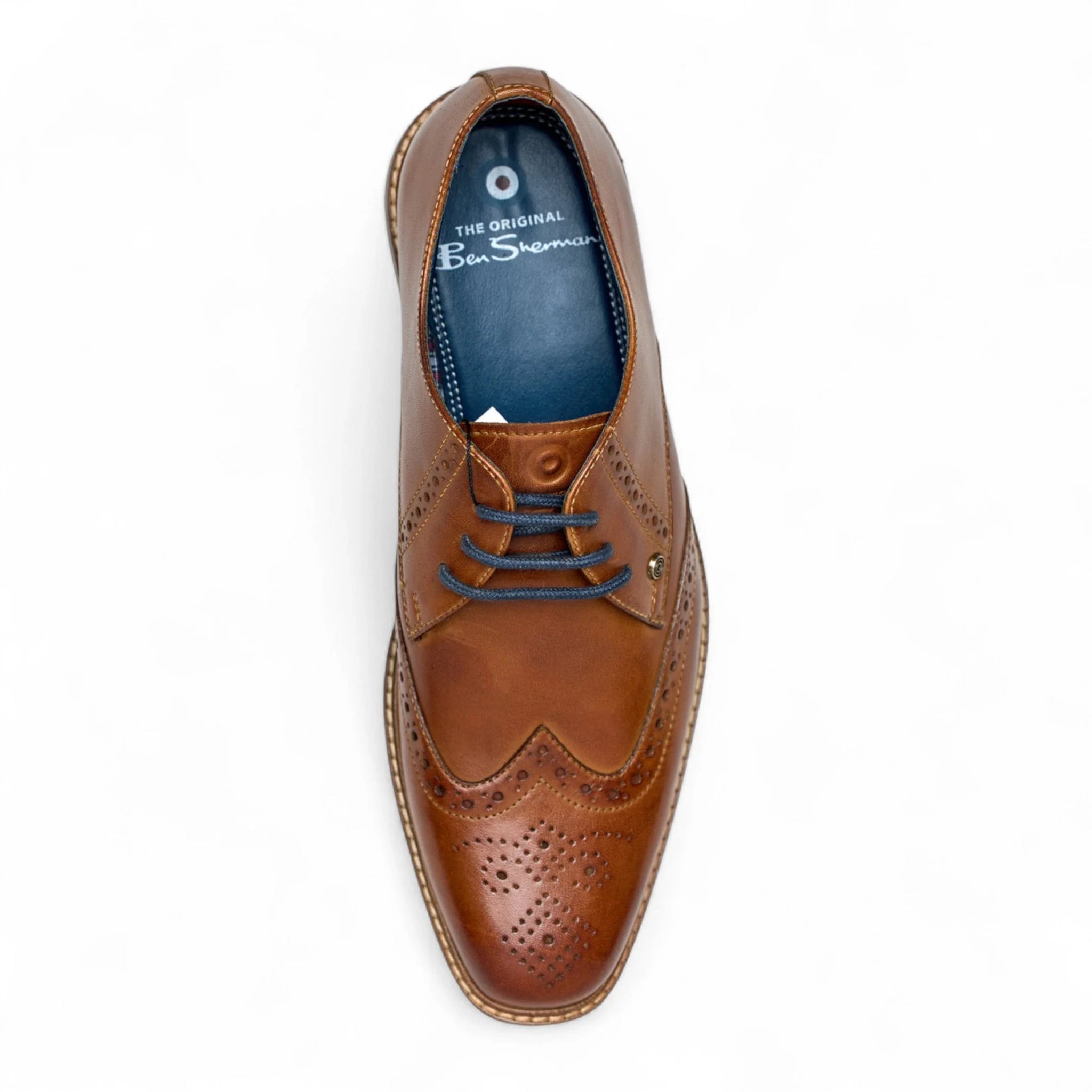 Ανδρικά Δερμάτινα Παπούτσια Oxford Brogue με Καφέ Σχέδιο