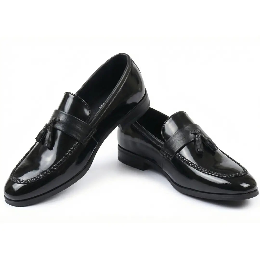 Ανδρικά Loafers με Γυαλιστερό Φούντα και Σλιπ-Οn