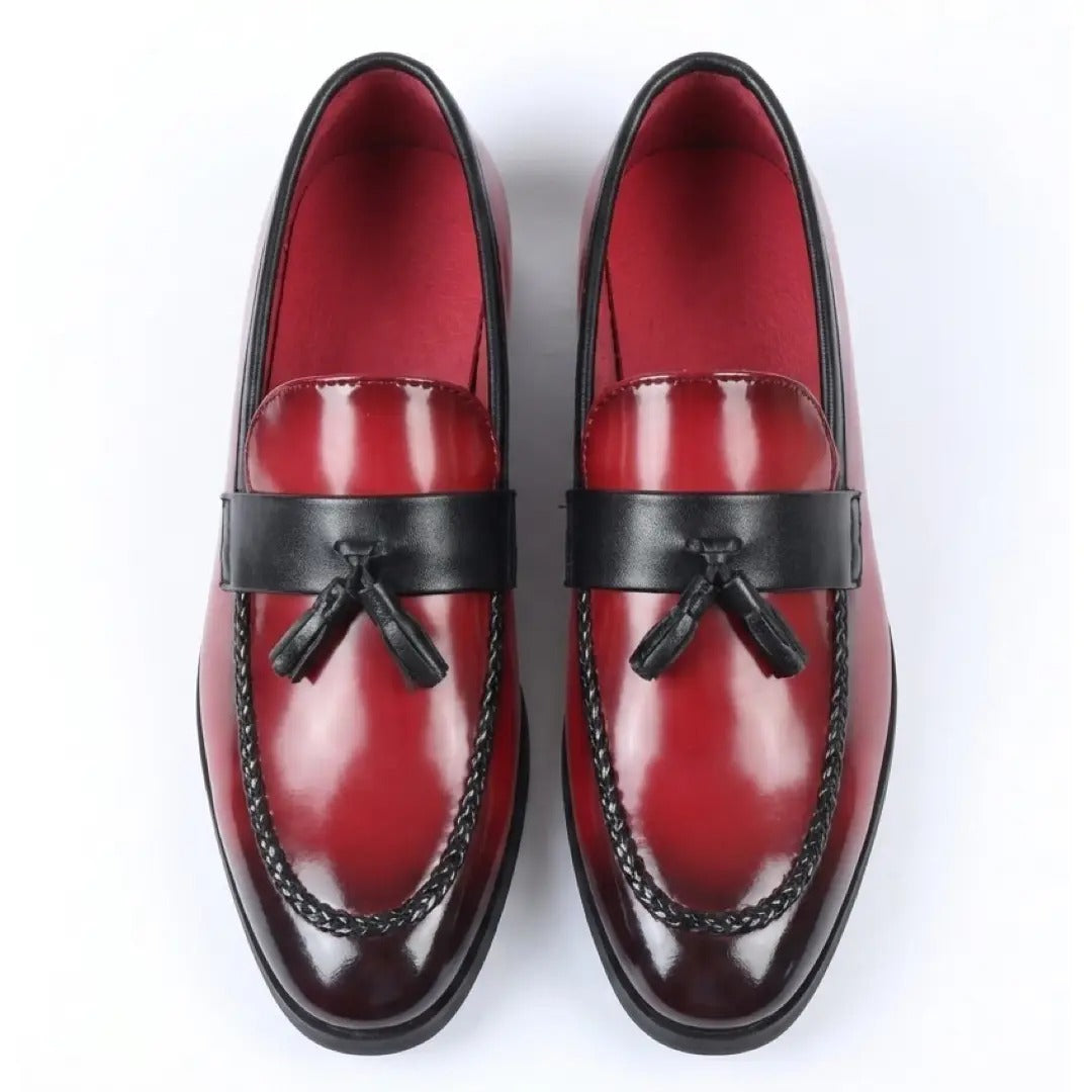 Ανδρικά Loafers με Γυαλιστερό Φούντα και Σλιπ-Οn