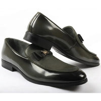 Ανδρικά Loafers με ανάγλυφη υφή και αγκράφα στο μπροστινό μέρος, εμβληματικά, με φιόγκο