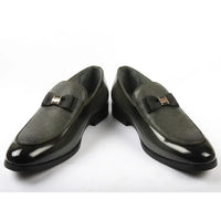 Ανδρικά Loafers με ανάγλυφη υφή και αγκράφα στο μπροστινό μέρος, εμβληματικά, με φιόγκο