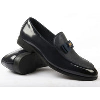 Ανδρικά Loafers με ανάγλυφη υφή και αγκράφα στο μπροστινό μέρος, εμβληματικά, με φιόγκο