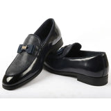 Ανδρικά Loafers με ανάγλυφη υφή και αγκράφα στο μπροστινό μέρος, εμβληματικά, με φιόγκο
