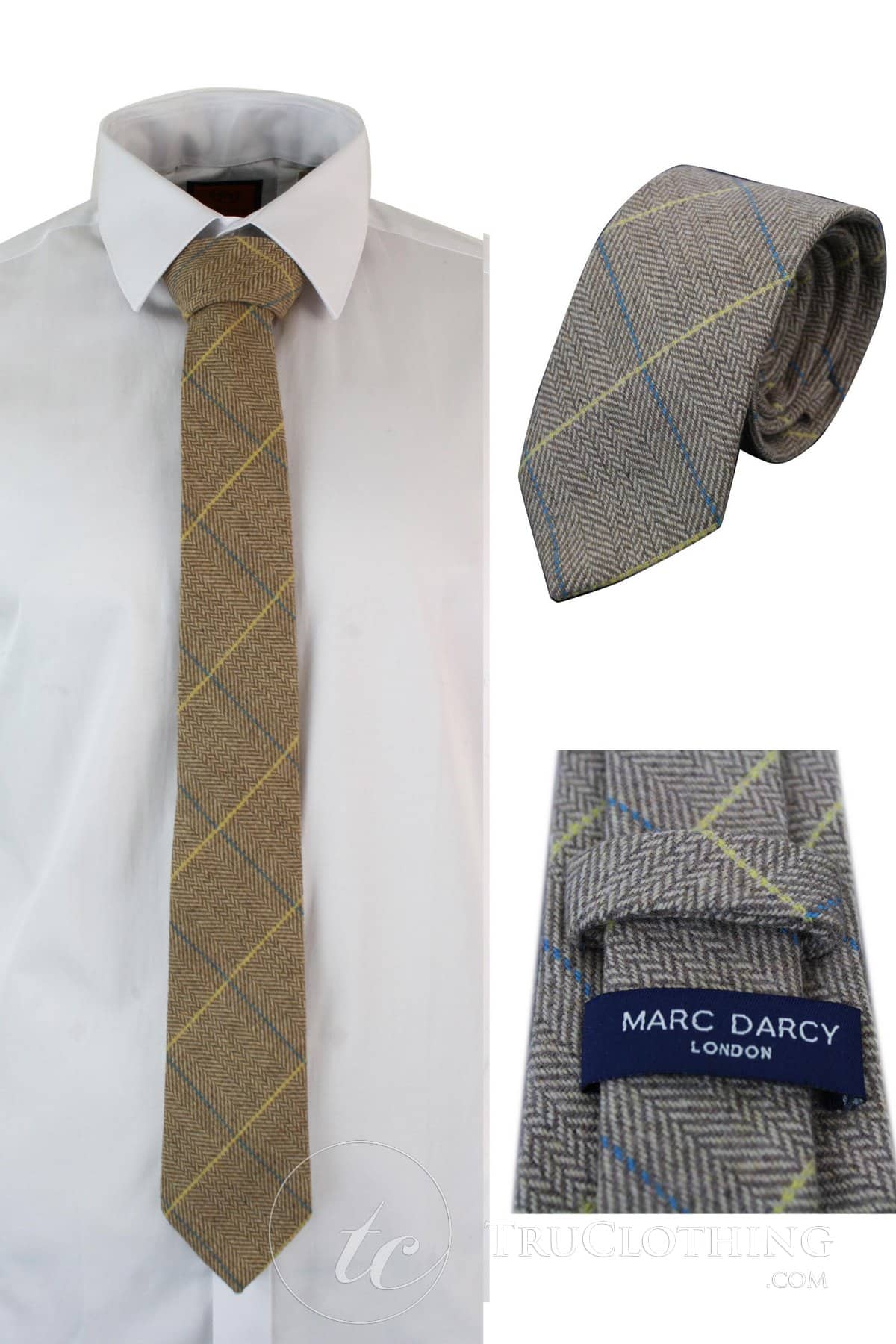 Γραβάτες Marc Darcy με ανάγλυφη υφή και τουίντ, κλασικές, vintage, ρετρό, DX7
