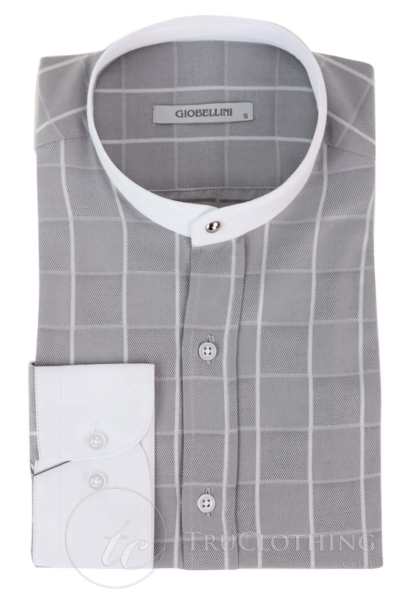 Ανδρικό πουκάμισο με vintage καρό σχέδιο και αφαιρούμενο γιακά