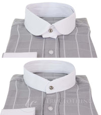 Ανδρικό πουκάμισο με vintage καρό σχέδιο και αφαιρούμενο γιακά