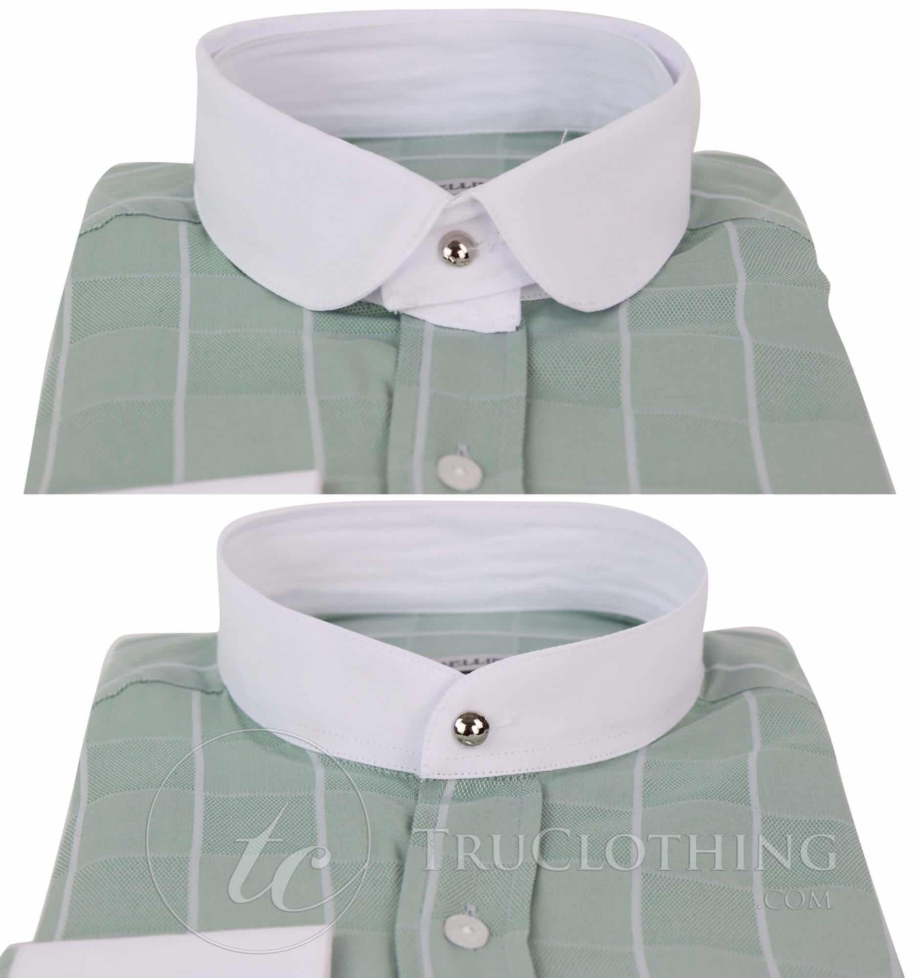 Ανδρικό πουκάμισο με vintage καρό σχέδιο και αφαιρούμενο γιακά