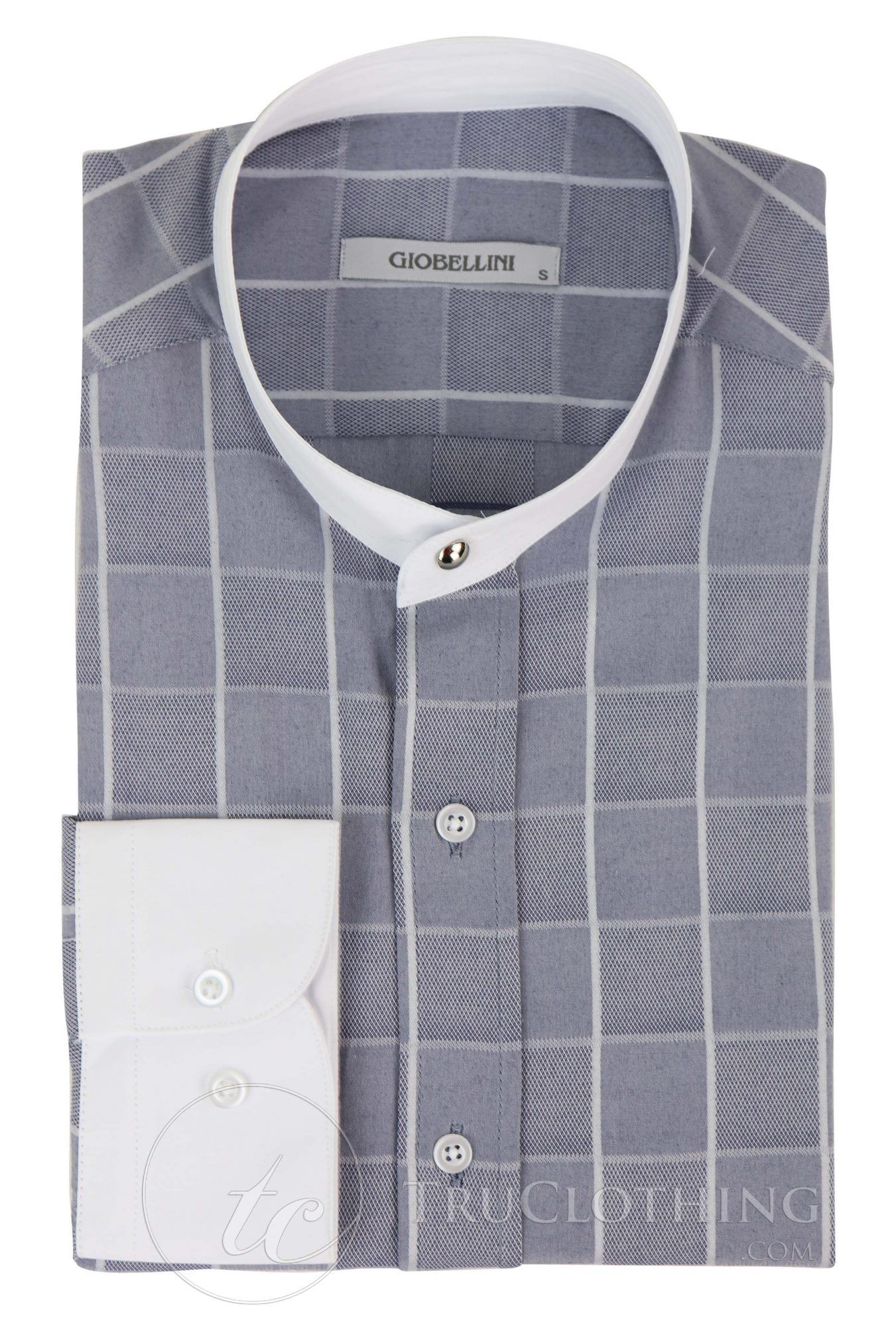 Ανδρικό πουκάμισο με vintage καρό σχέδιο και αφαιρούμενο γιακά