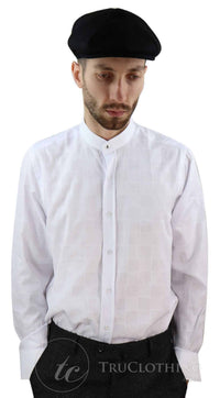 Ανδρικό πουκάμισο με vintage καρό σχέδιο και αφαιρούμενο γιακά