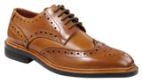 Ανδρικά Παπούτσια Oxford Brogue με Δερμάτινα Κορδόνια Goodyear Welted, σε Ανοιχτό Καφέ Μπορντό