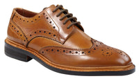 Ανδρικά Παπούτσια Oxford Brogue με Δερμάτινα Κορδόνια Goodyear Welted, σε Ανοιχτό Καφέ Μπορντό