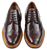 Ανδρικά Παπούτσια Oxford Brogue με Δερμάτινα Κορδόνια Goodyear Welted, σε Ανοιχτό Καφέ Μπορντό