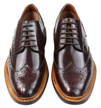 Ανδρικά Παπούτσια Oxford Brogue με Δερμάτινα Κορδόνια Goodyear Welted, σε Ανοιχτό Καφέ Μπορντό