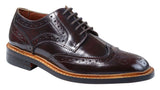 Ανδρικά Παπούτσια Oxford Brogue με Δερμάτινα Κορδόνια Goodyear Welted, σε Ανοιχτό Καφέ Μπορντό