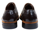 Ανδρικά Παπούτσια Oxford Brogue με Δερμάτινα Κορδόνια Goodyear Welted, σε Ανοιχτό Καφέ Μπορντό