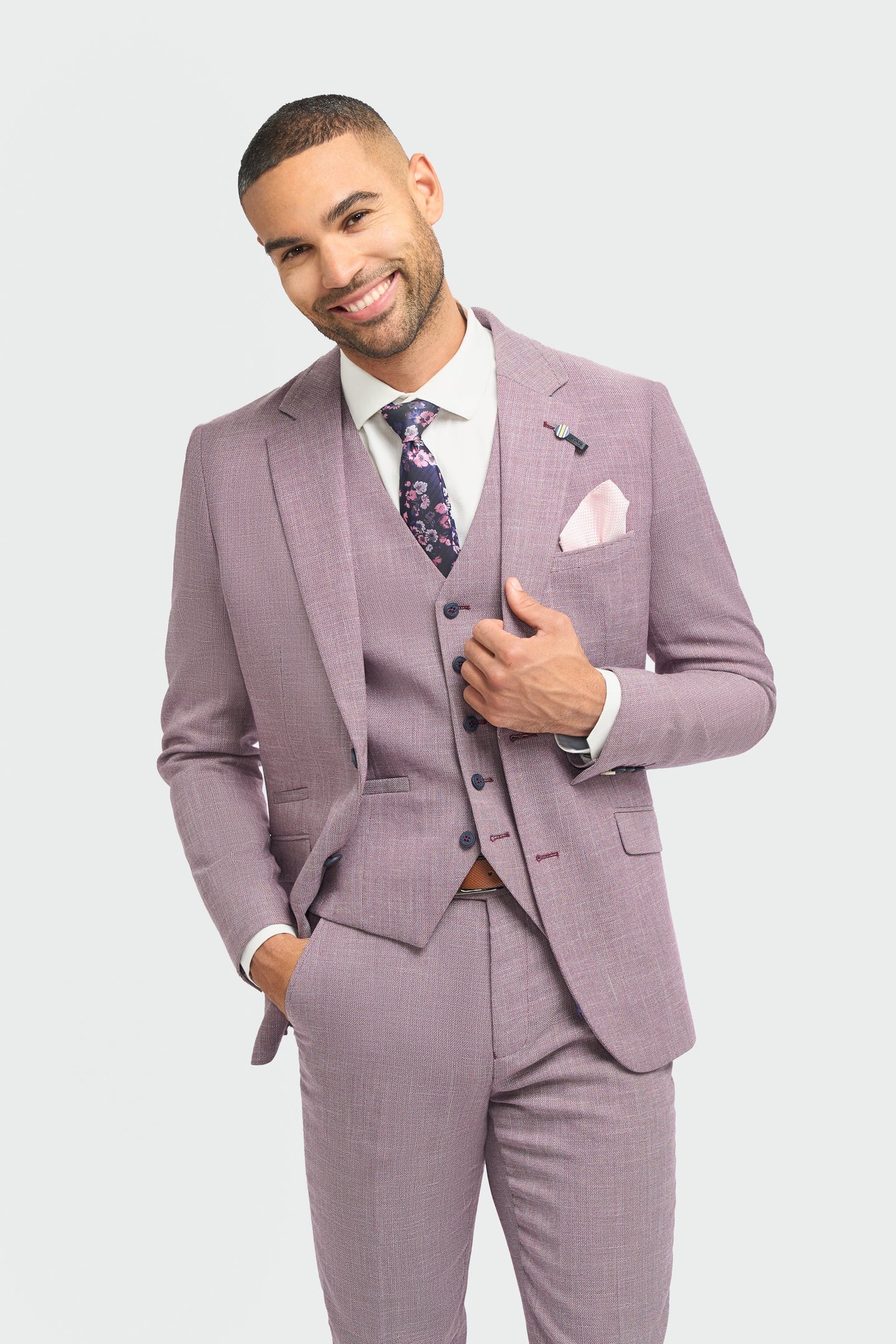 Miami - Ανδρικό Ροζ Καλοκαιρινό Σακάκι Στενής Γραμμής