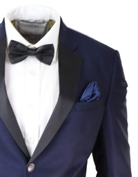 Ανδρικό μπλε κοστούμι βραδινού τύπου Tuxedo