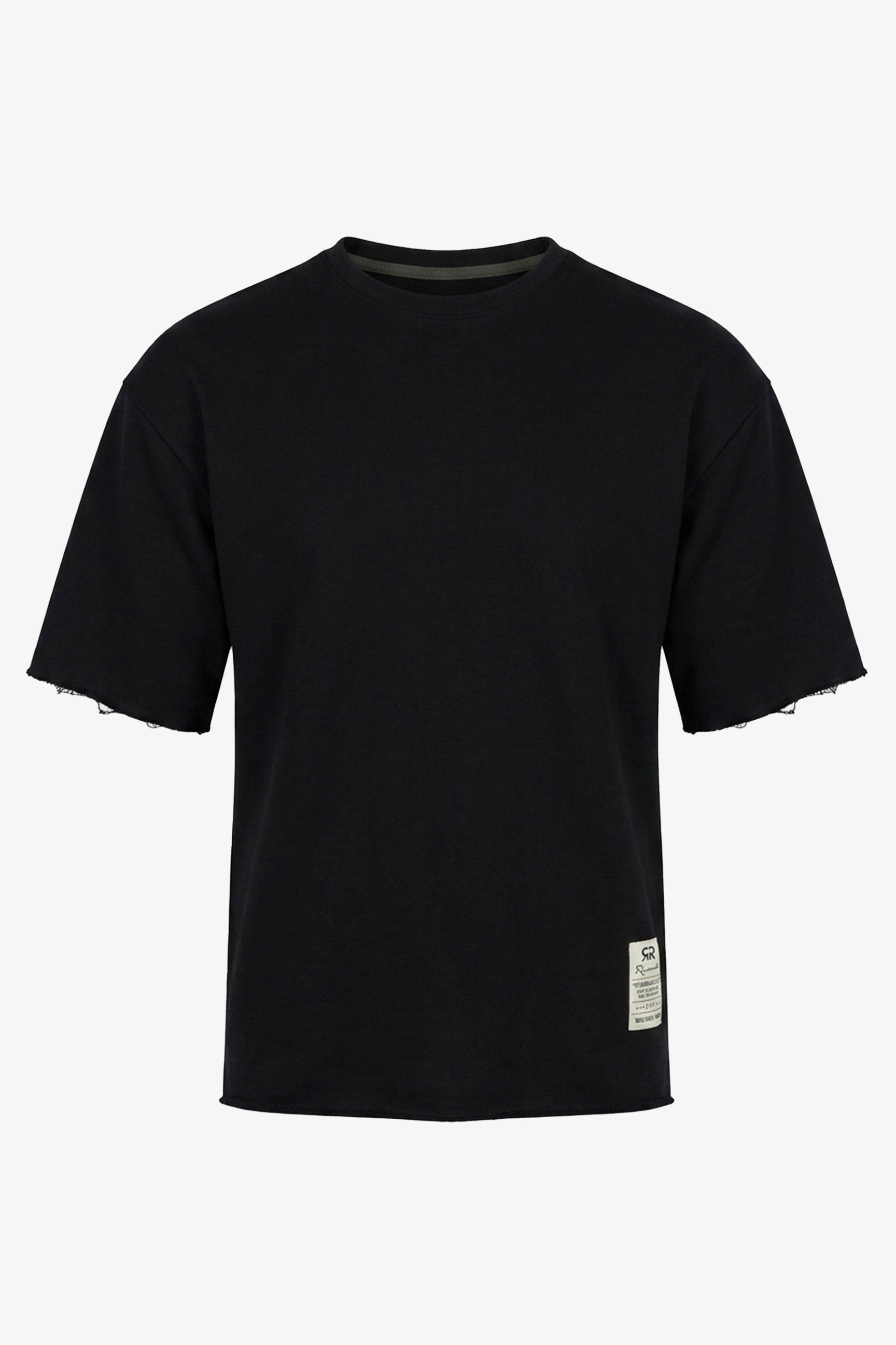 Ανδρικό T-shirt με σκούρο μπλε χρώμα και χαλαρή εφαρμογή, με λεπτή λαιμόκοψη από μείγμα βαμβακιού