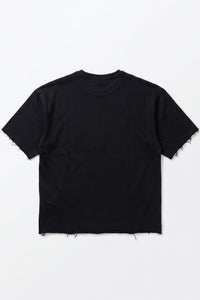 Ανδρικό T-shirt με σκούρο μπλε χρώμα και χαλαρή εφαρμογή, με λεπτή λαιμόκοψη από μείγμα βαμβακιού