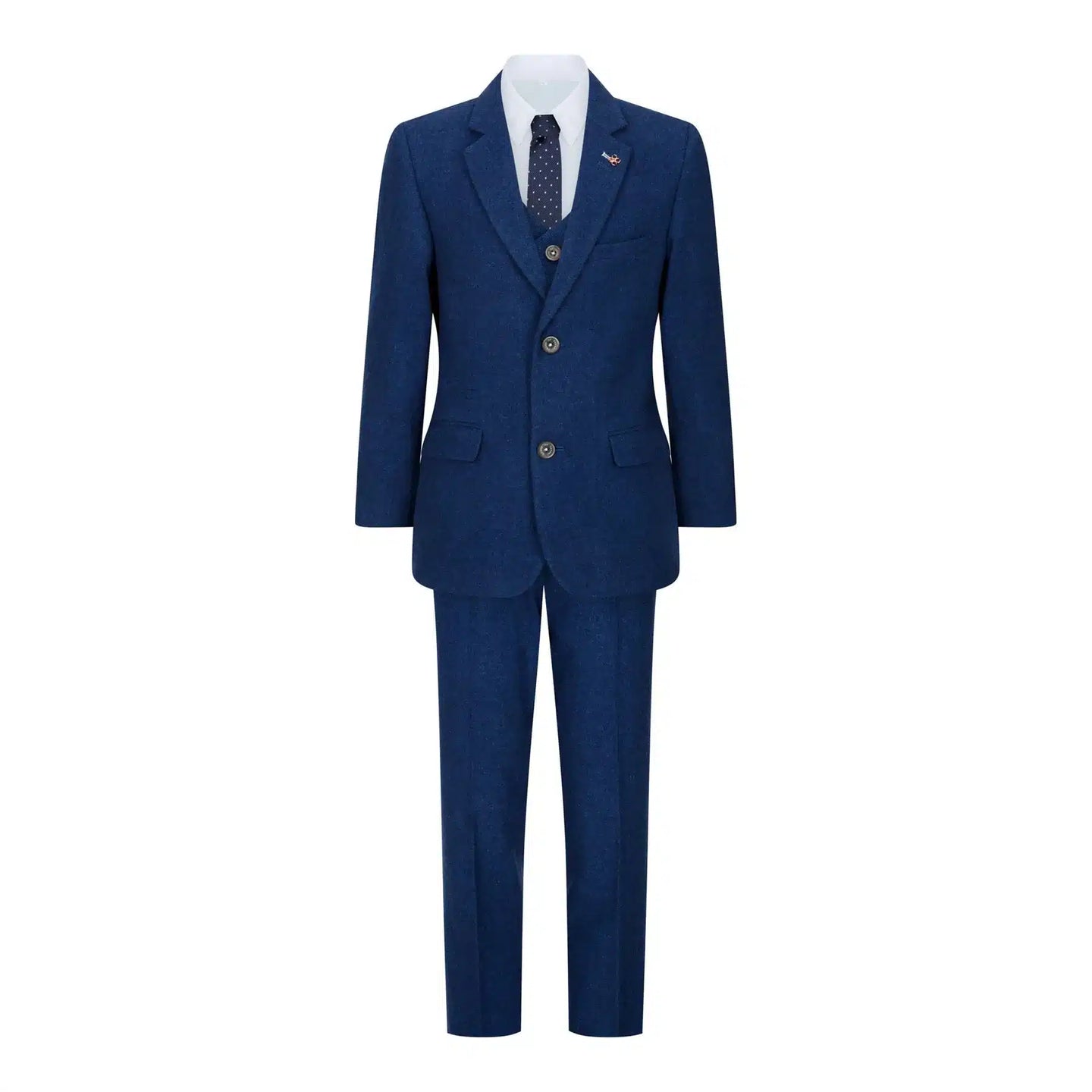 Μάλλινο κοστούμι για αγόρια, μπλε τουίντ, vintage, κλασικό γιλέκο με 4 τσέπες, δεκαετίας του 1920