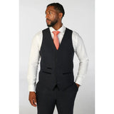 Oscar - Ανδρικό κοστούμι 3 τεμαχίων από μπλε σκούρο τουίντ με ανάμεικτο μαλλί