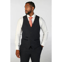 Oscar - Ανδρικό κοστούμι 3 τεμαχίων από μπλε σκούρο τουίντ με ανάμεικτο μαλλί