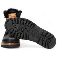 P03 Aviator - Ανδρικά Μαύρα Δερμάτινα Μπότες Αστραγάλου