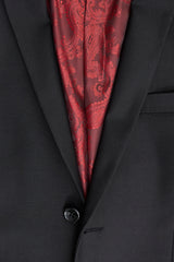 Paul Andrew Parker - Ανδρικό Κοστούμι 3 Τεμαχίων Μαύρο, Πλήρης Εφαρμογή, Κλασικό Ανδρικό Κοστούμι Πένθους Κηδείας