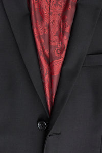 Paul Andrew Parker - Ανδρικό Κοστούμι 3 Τεμαχίων Μαύρο, Πλήρης Εφαρμογή, Κλασικό Ανδρικό Κοστούμι Πένθους Κηδείας